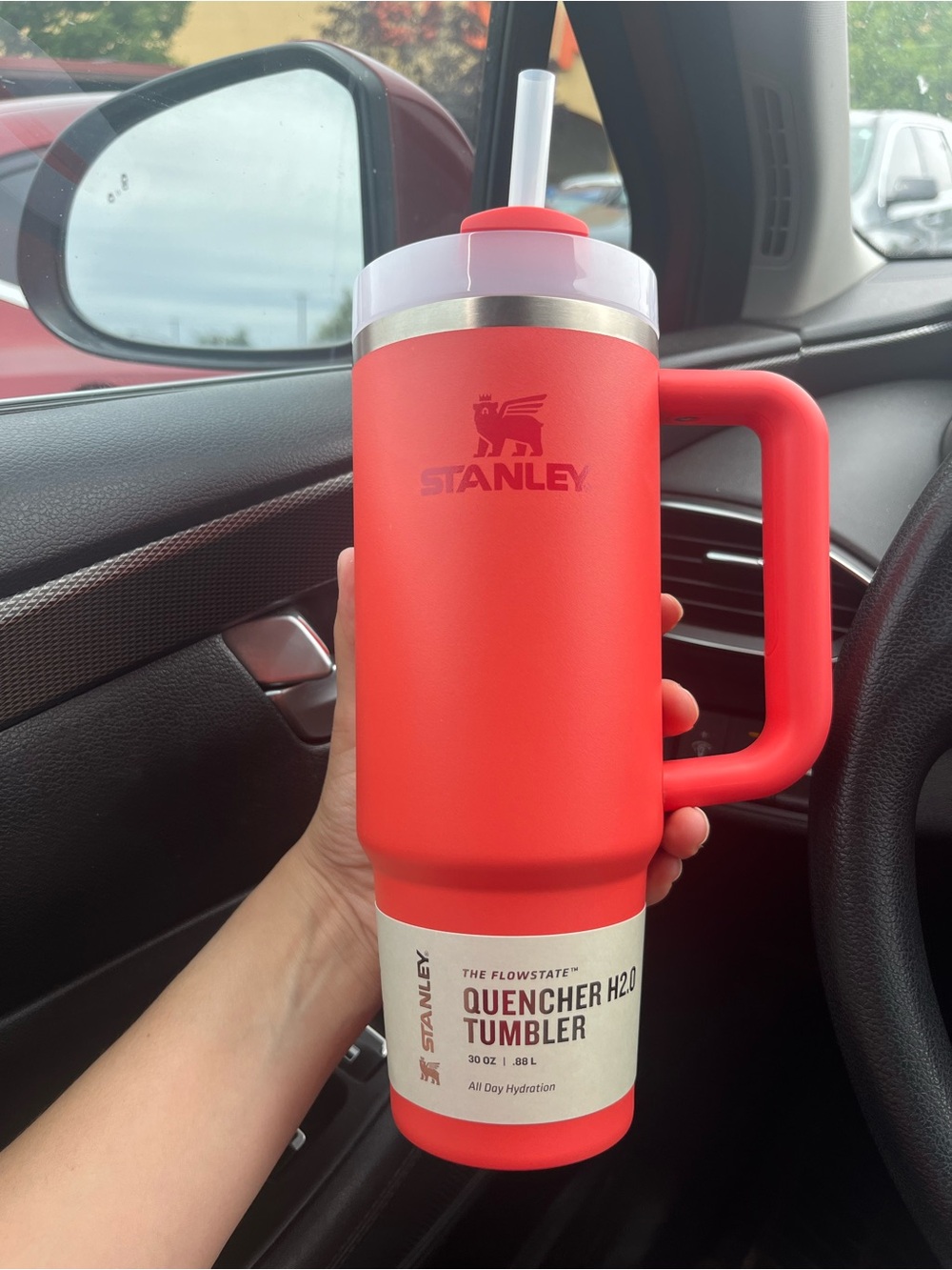 Stanley Coral Colored Quencher H2.0 (30oz) Tumbler with Handle and Straw